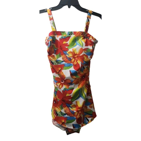 Other - Island Pearls Floral Aloha One-Piece Swimsuit Women's 10 Summer Beachy Tropical‎